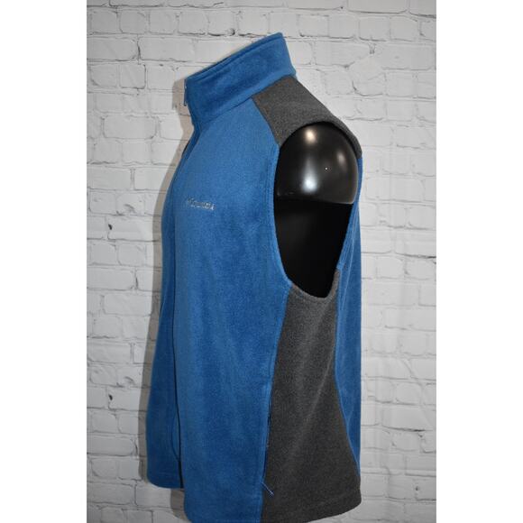Columbia Fleece Jacket Vest Mens Size XL Camping Hiking Blue Polyester Full Zip - Picture 4 of 7